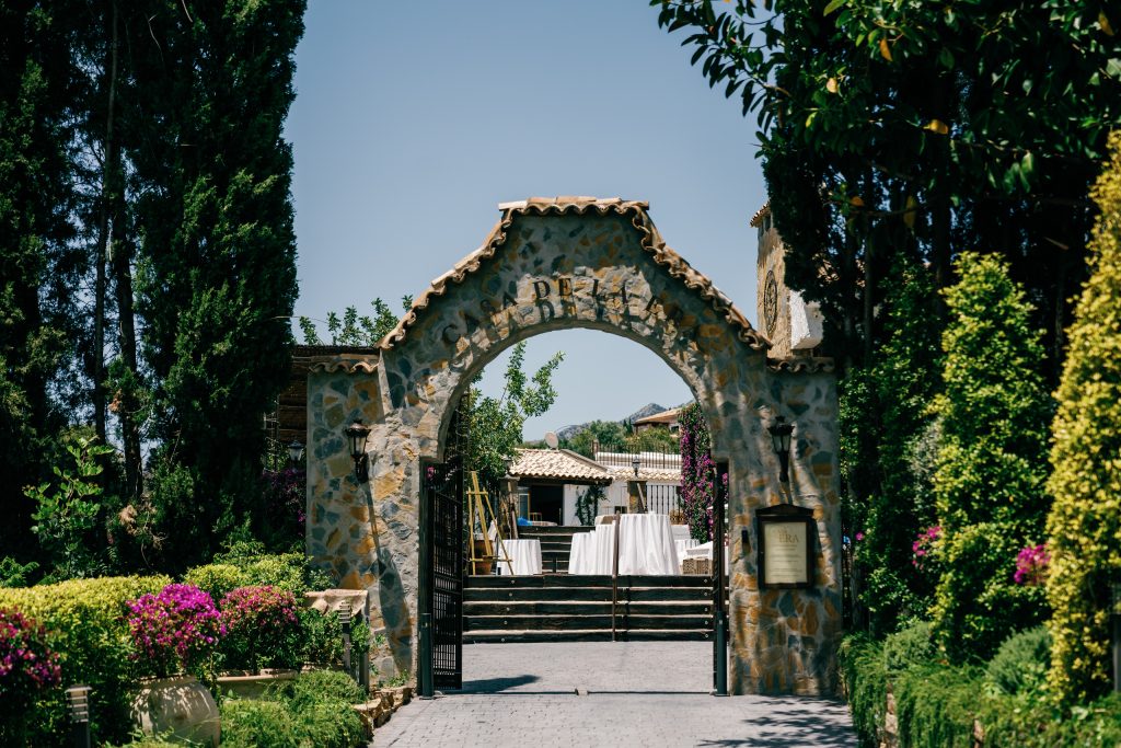 Stone archway at the entrance of Casa de la Era, wedding in Marbella