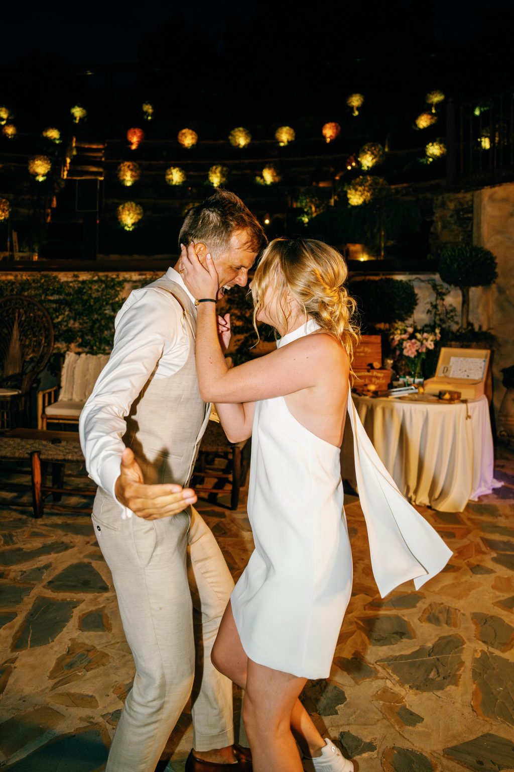 Couple dancing close, Casa de la Era wedding in Marbella