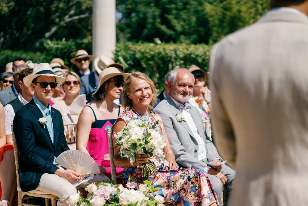 Guests during the outdoor ceremony, Casa de la Era wedding in Marbella
