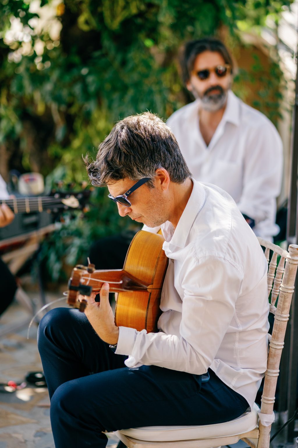Flamenco guitarist playing at the cocktail, Casa de la Era wedding in Marbella