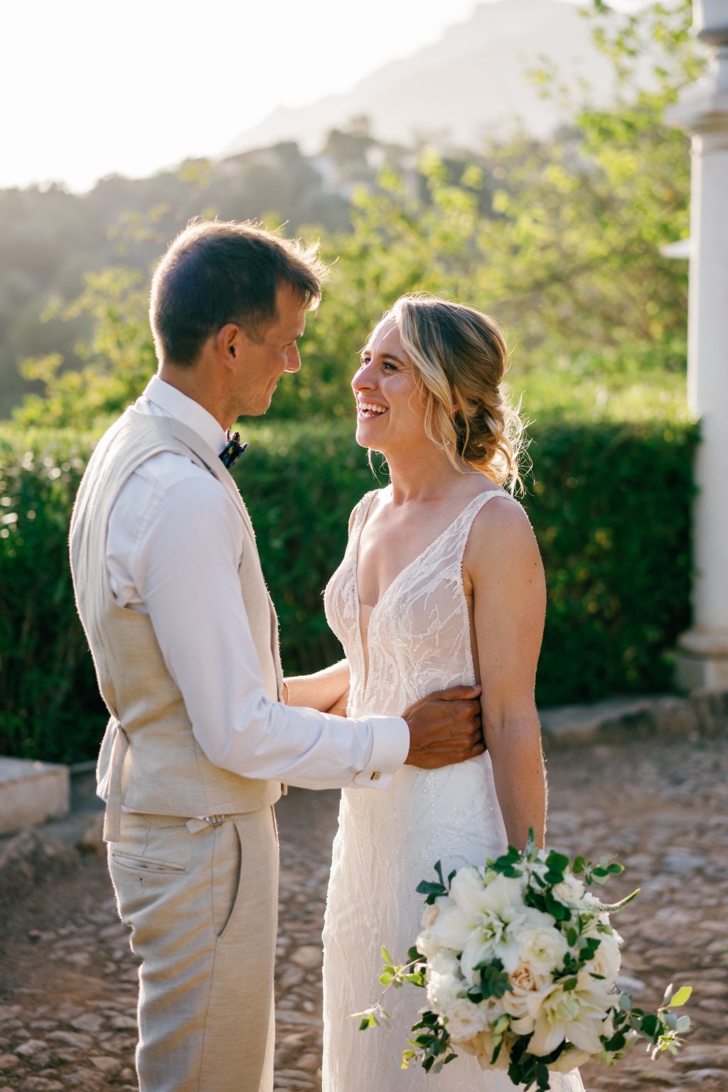 Couple portrait at golden hour, Casa de la Era wedding in Marbella