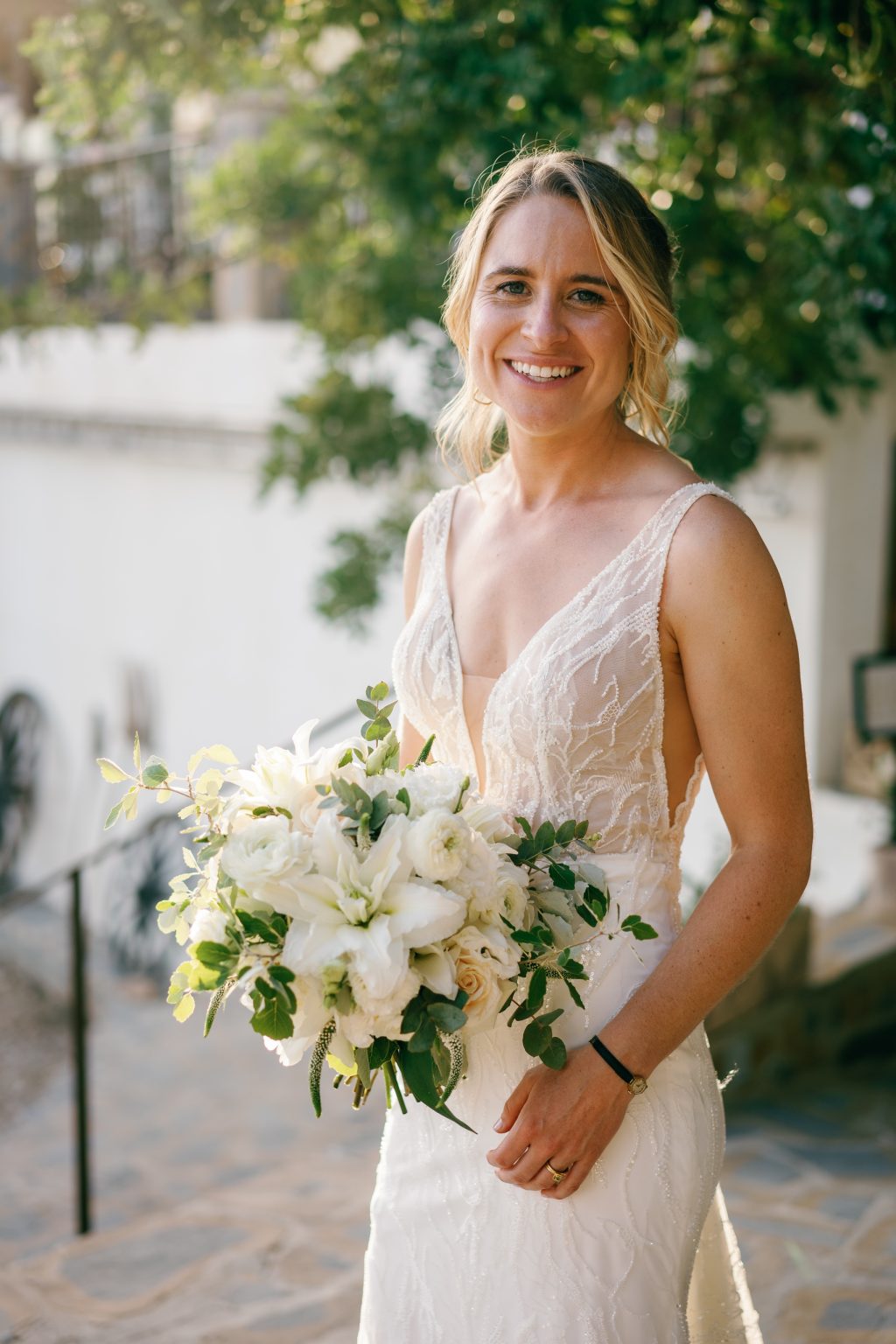 Portrait of the bride at golden hour, Casa de la Era wedding in Marbella