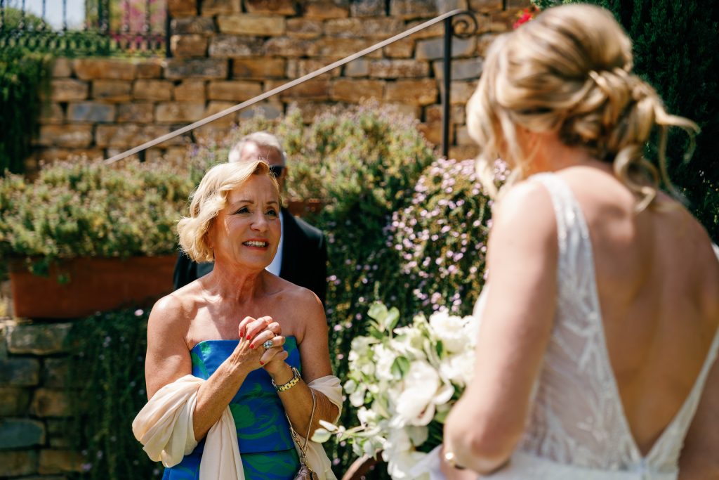 Emotional family reaction to the bride, Casa de la Era wedding in Marbella